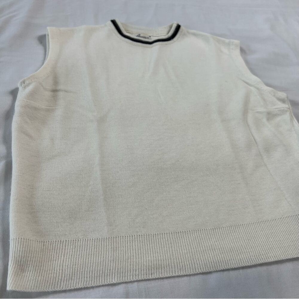 Academia Cottagecore Women's Sweater Vest Crew Neck Cream Soft Goth Granola Girl - Picture 4 of 7